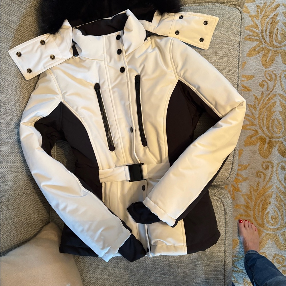 Topshop Two-Tone Ski Jacket with Belt. Never been worn